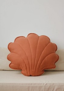 Poduszka Muszla Papaja - lniana