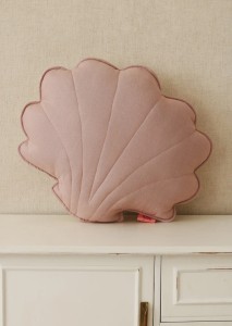 Poduszka Muszla Pudrowy róż - lniana