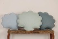 Lniana poduszka muszla baby blue
