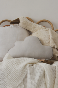 Poduszka Chmurka Golębi Szary -  lniana