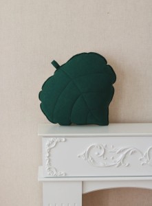 Poduszka Liść Zieleń-  lniana