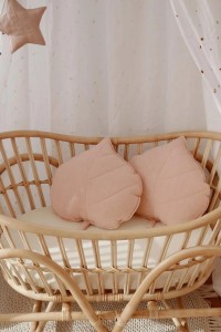 Poduszka Liść Delikatny Róż lniana