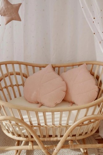 Poduszka Lisc Delikatny Roz lniana