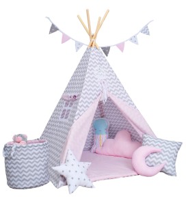 Tipi dla dzieci Landrynkowa Drzemka z matą i poduszkami 