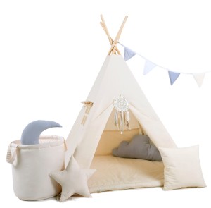 Tipi dla dzieci Mleczna kraina z matą i poduszkami