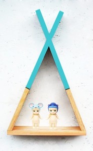 Półka Tipi drewniana Turkus