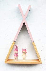 Półka Tipi drewniana Róż