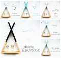Polka Tipi drewniana Szary - kolory