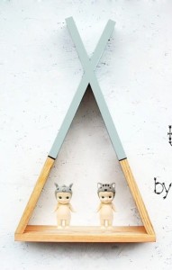 Półka Tipi drewniana Szary