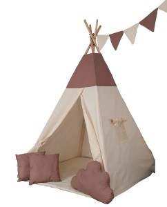 Tipi dla dzieci beżowe z kawowym różem