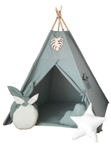 Tipi dla dzieci Boho Szalwiowa Zielen z zawieszka