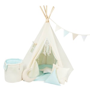 Tipi dla dzieci Błękitek z matą i poduszkami