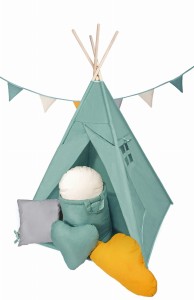 Namiot Tipi Zielona Łąka z matą i 4 poduszkami