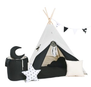 Namiot Tipi Grafitowa elegancja z okienkiem i matą