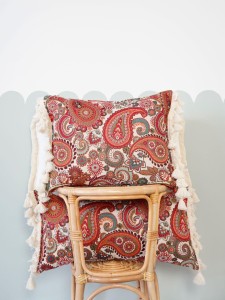 Poduszka z frędzlami ozdobna Vintage paisley
