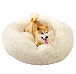 Pluszowe legowisko dla psa Chmurka Kremowa Biel