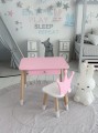 Stolik dziecięcy z szufladą i krzesełkiem korona – różowy zestaw mebli