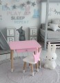 Stolik dziecięcy z szufladą i krzesełkiem korona – różowy zestaw mebli