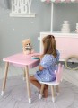 Stolik dziecięcy z szufladą i krzesełkiem korona – różowy zestaw mebli