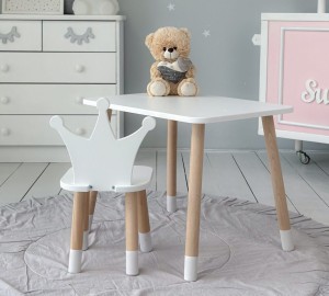 Stolik i krzesełko dla dziecka Biały Korona