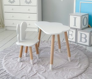 Biały Stolik i krzesełko dla dziecka Chmurka - Motyl