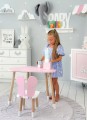 Różowy Stolik i krzesełko dla dziecka Chmurka - Motyl
