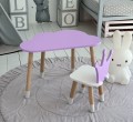Fioletowy Stolik i krzesełko dla dziecka Chmurka - Korona
