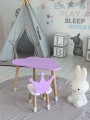 Fioletowy Stolik i krzesełko dla dziecka Chmurka - Korona
