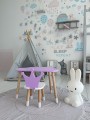 Fioletowy Stolik i krzesełko dla dziecka Chmurka - Korona