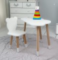 Biały Stolik i krzesełko dla dziecka Chmurka - Miś