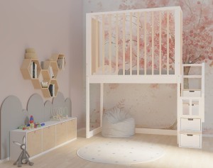 Łóżko Antresola z lamelkami