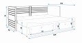 Łóżko 2 osobowe Hermes 200x80 białe - wymiary