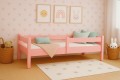 Łóżko dziecięce z barierkami Japońskie Montessori Różowe