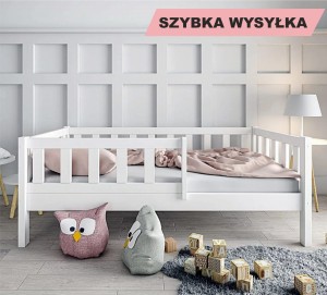 Łóżko dziecięce z barierkami Blanca białe