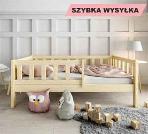 Łóżko dziecięce z barierkami Blanca drewniane