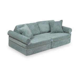 Mini Sofa dla Dzieci Montessori – Piankowa Sofa do Zabawy, Sztruks Jasna mięta - 10 el