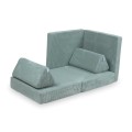 Mini sofa dla dzieci montessori sztruks jasna mięta