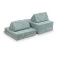 Mini sofa dla dzieci montessori sztruks jasna mięta
