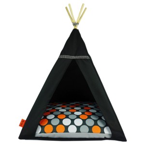 Tipi dla kota i psa - Legowisko Glamour Pomarańczowe grochy