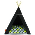 tipi dla psa i kota czarne legowisko zielone grochy