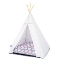 Tipi dla psa kota legowisko rozowe grochy