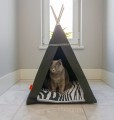 Tipi dla kota psa czarne legowisko zebra