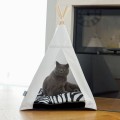 Tipi dla kota biale legowisko zebra