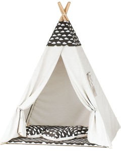 Tipi dla dzieci Chmurki czarne beż