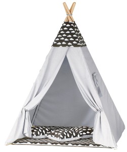 Tipi dla dzieci Chmurki czarne szary