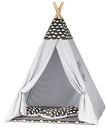 Tipi dla dzieci chmurki czarne szary