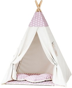 Tipi dla dzieci Grochy róż beż