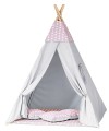 Tipi dla dzieci grochy roz szary