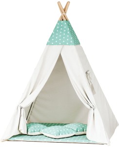 Tipi dla dzieci Gwiazdki mięta beż