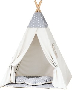 Tipi dla dzieci Gwiazdki szare beż
